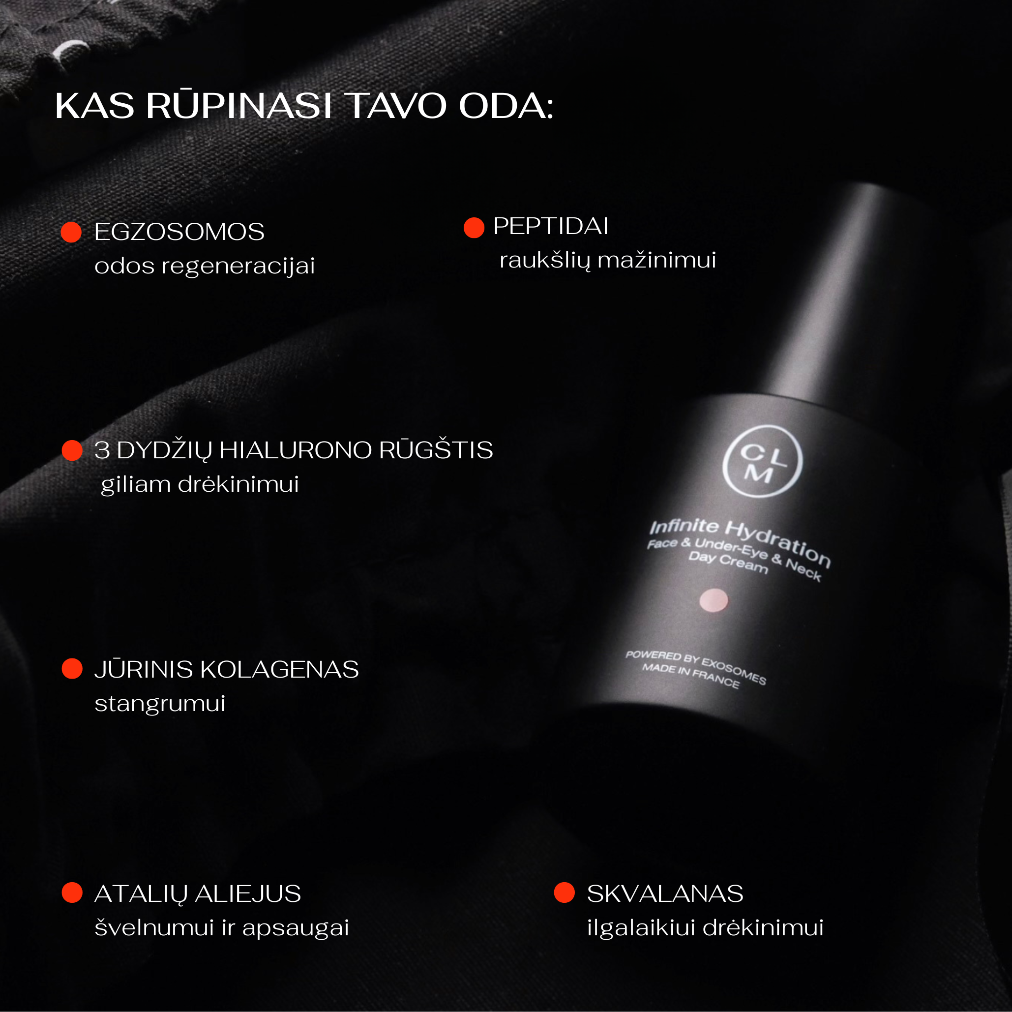 CLM Infinity Hydration veido, paakių ir kaklo kremas 50ml