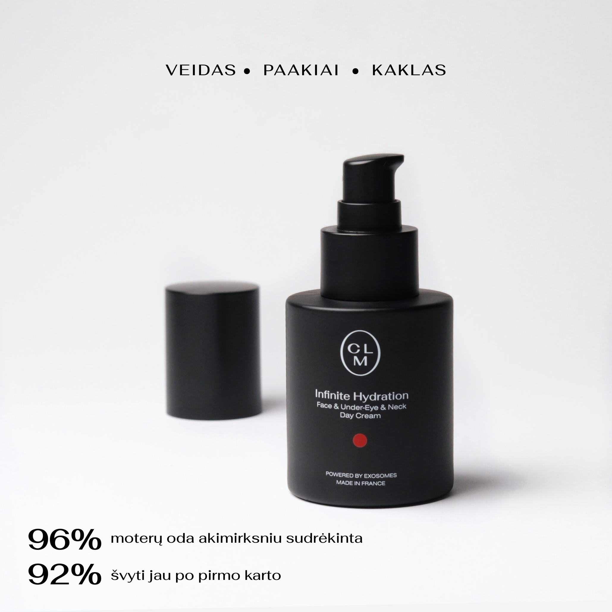 CLM Infinity Hydration veido, paakių ir kaklo kremas 50ml