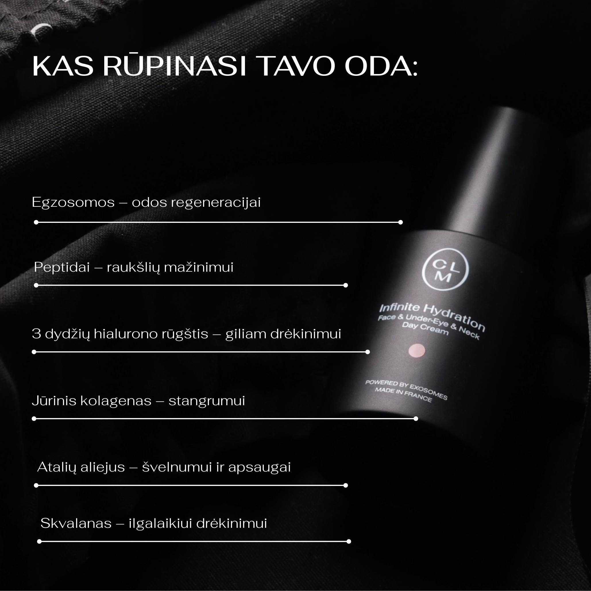 CLM Infinity Hydration veido, paakių ir kaklo kremas 50ml